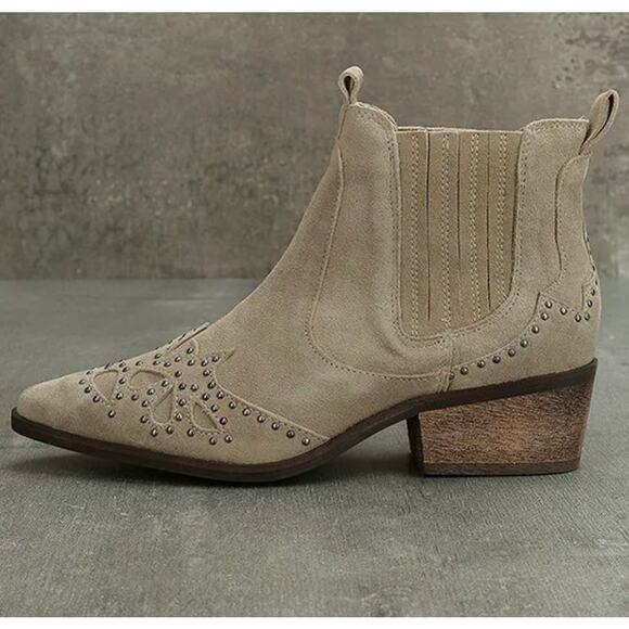 Amuse Society x Matisse Suede Studded Leather Booties - Picture 1 of 7